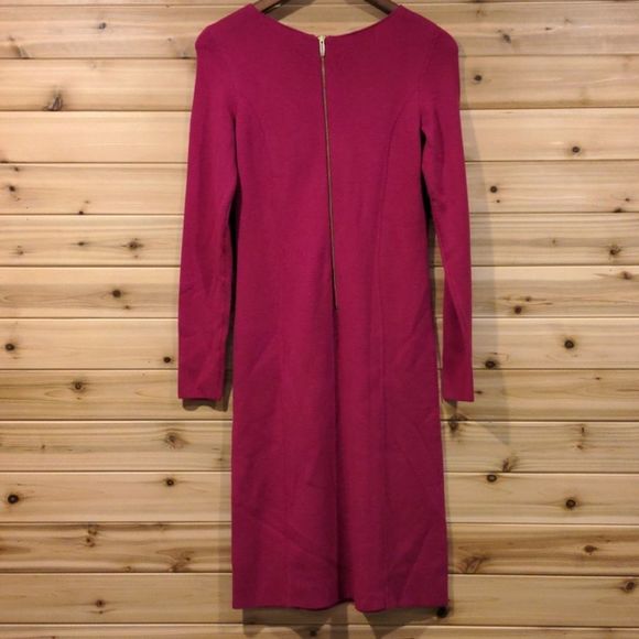Talbots 100% Merino Wool Fuschia Sweater Dress - Picture 8 of 14